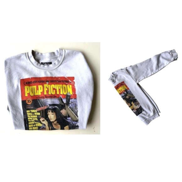 Vtg Pulp Fiction Sweatshirt Sz S Quentin Tarantino Film Movie Y2K Fictio… - Picture 8 of 12